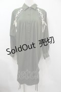 axes femme / 袖レースアップシャツワンピース  カーキ S-25-09-15-029-AX-OP-HR-ZS