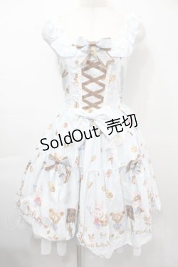 画像1: metamorphose / くまちゃんのBakery cafeバッスルジャンパースカート  サックス S-25-09-15-030-ME-OP-AS-ZS