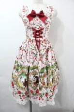 画像1: BABY,THE STARS SHINE BRIGHT / 白雪姫〜りんごの森の物語〜柄ジャンパースカートII  ピンク S-25-09-15-035-BA-OP-HR-ZT489 (1)