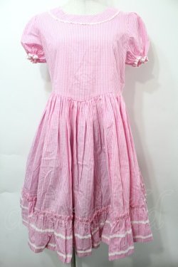 画像1: LOLITA / ギンガムワンピース  ピンク S-25-09-15-037-LO-OP-AS-ZS