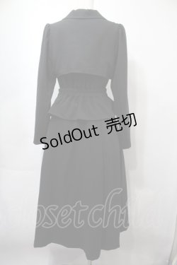 画像2: EATME / ペプラムベルトコート  黒 S-25-09-15-045-LO-CO-HR-ZS