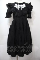 BAROQUE / 鈴蘭刺繍ワンピース  黒ｘ白 S-25-09-15-046-EL-OP-AS-ZT089