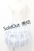 FLC / ぬたコラボベルト付きチェックスカート  サックス S-25-09-15-047-LO-SK-AS-ZS