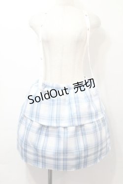 画像1: FLC / ぬたコラボベルト付きチェックスカート  サックス S-25-09-15-047-LO-SK-AS-ZS