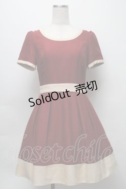 画像1: LAISSE PASSE / バイカラーワンピース  ワインxオフ S-25-09-16-042-LO-OP-HR-ZS