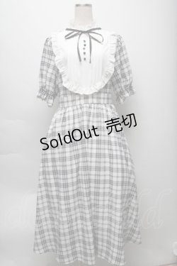 画像1: m petit by misako / チェックキリカエワンピース L 白x黒 S-25-09-16-044-LO-OP-AS-ZS
