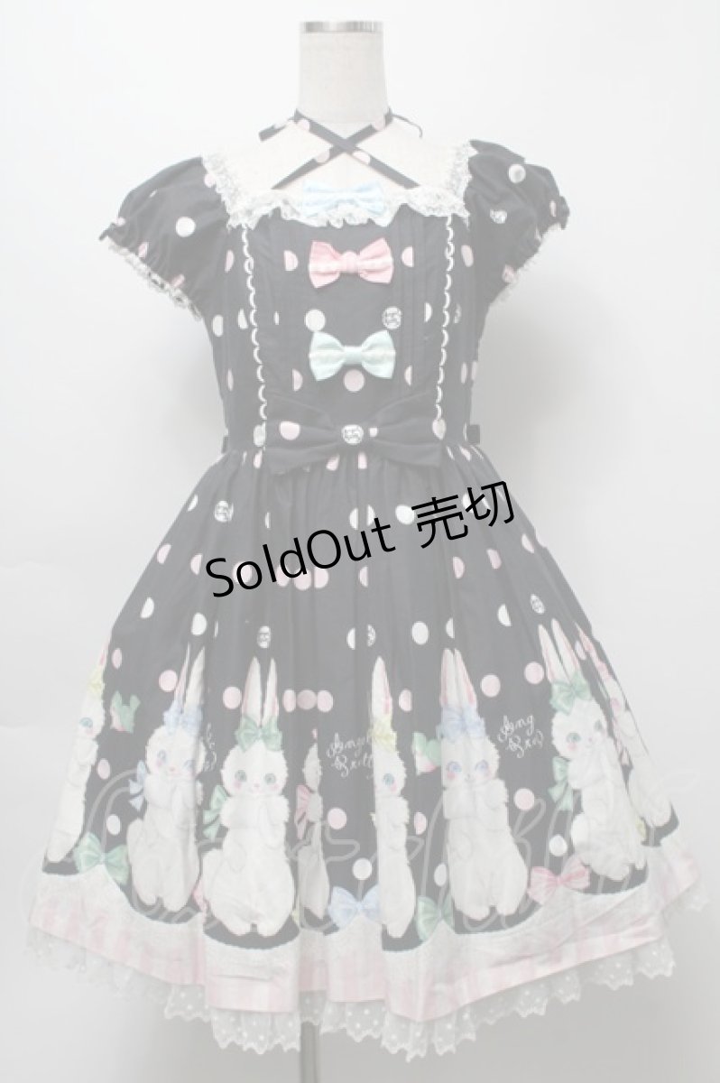 画像1: Angelic Pretty / マシュマロバニーワンピース  黒 S-25-09-16-047-AP-OP-AS-ZS (1)