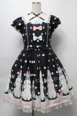 画像1: Angelic Pretty / マシュマロバニーワンピース  黒 S-25-09-16-047-AP-OP-AS-ZS (1)