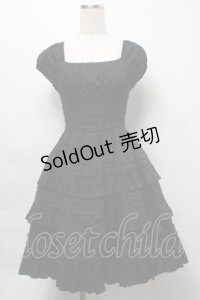 Mary Magdalene / フルールワンピース・無地  黒 S-25-09-16-048-CL-OP-HR-ZS