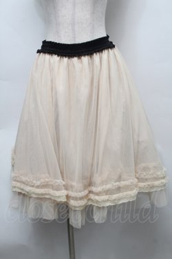 画像1: axes femme / 裾フリルチュールスカート  オフ S-25-09-16-054-AX-SK-AS-ZS
