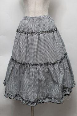 画像1: m petit by misako / NINA'Sギャザースカート S 黒ｘ白 S-25-09-16-055-LO-SK-AS-ZS