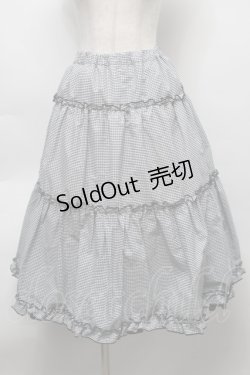 画像1: m petit by misako / NINA'Sギャザースカート S 黒x白 S-25-09-16-055-LO-SK-AS-ZS