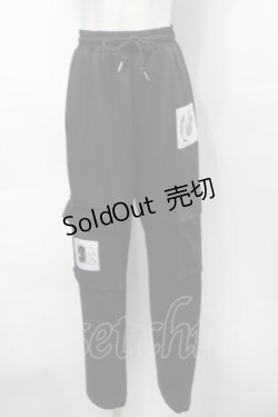 画像1: NieR Clothing / NieRちゃん刺繍ワイドパンツ  黒 S-25-09-16-061-PU-PA-HR-ZI