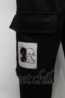 画像3: NieR Clothing / NieRちゃん刺繍ワイドパンツ  黒 S-25-09-16-061-PU-PA-HR-ZS