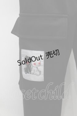 画像3: NieR Clothing / NieRちゃん刺繍ワイドパンツ  黒 S-25-09-16-061-PU-PA-HR-ZI