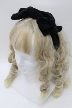 画像1: Jane Marple / 別珍リボンヘアバンド  黒 S-25-09-16-009-JM-AC-HR-ZS
