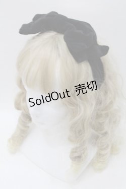 画像1: Jane Marple / 別珍リボンヘアバンド  黒 S-25-09-16-009-JM-AC-HR-ZS