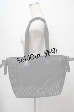 画像1: m petit by misako / サイドリボン付きトートバッグ  黒 S-25-09-16-015-LO-BG-AS-ZS