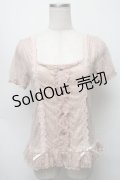 axes femme / レース切替カットソー  オレンジ S-25-09-16-020-AX-TO-AS-ZS