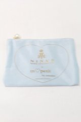 m petit by misako / AM*コウチャツキベロアポーチ（紅茶無し）  サックス S-25-09-16-004-LO-ZA-HR-ZS