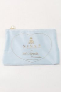 m petit by misako / AM*コウチャツキベロアポーチ（紅茶無し）  サックス S-25-09-16-004-LO-ZA-HR-ZS