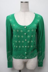 Fi.n.t / 透かしカーディガン  グリーン S-25-09-16-025-CA-TO-AS-ZT068