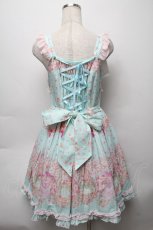 画像2: BABY,THE STARS SHINE BRIGHT / はなもも Shangri-La柄リボンジャンパースカート  ミント S-25-09-16-032-BA-OP-AS-ZT482 (2)