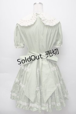 画像2: metamorphose / フロントシャーリング半袖ワンピース(バーバリー)  グリーン S-25-09-16-033-ME-OP-HR-ZS