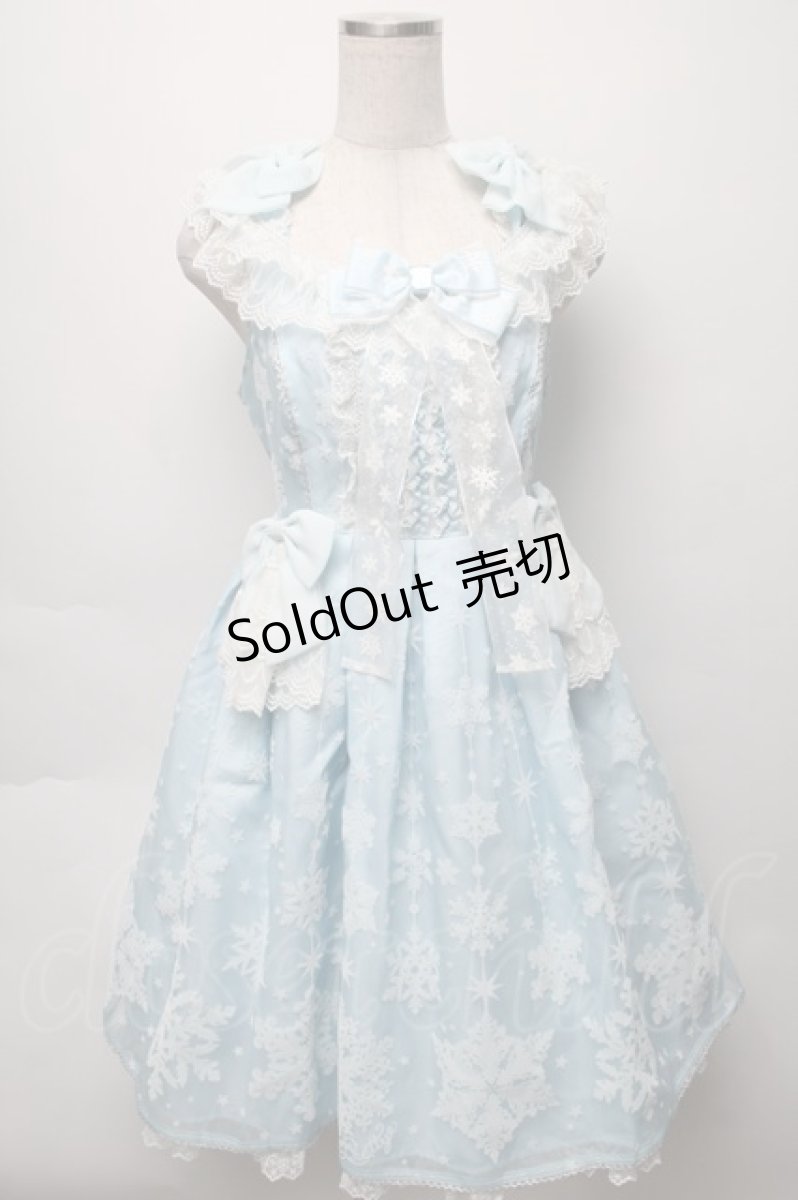 画像1: Angelic Pretty / Jewelry Snowジャンパースカート  サックス S-25-09-16-034-AP-OP-AS-ZS (1)