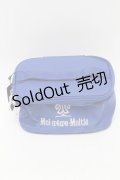Moi-meme-Moitie / ロゴ刺繍バニティ  青 S-25-09-17-001-MO-AC-HR-ZS