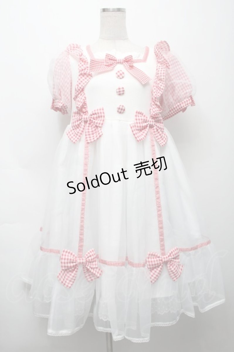 画像1: Angelic Pretty / ふんわりパフェワンピース  赤ｘ白 S-25-09-17-036-AP-OP-HR-ZT070 (1)