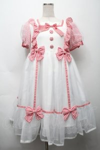 Angelic Pretty / ふんわりパフェワンピース  赤ｘ白 S-25-09-17-036-AP-OP-HR-ZT070
