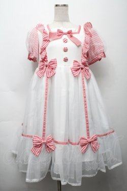 画像1: Angelic Pretty / ふんわりパフェワンピース  赤ｘ白 S-25-09-17-036-AP-OP-HR-ZS