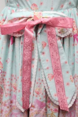 画像4: BABY,THE STARS SHINE BRIGHT / はなもも Shangri-La柄リボンジャンパースカート  ミント S-25-09-17-044-BA-OP-HR-ZT482