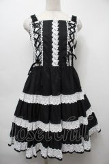 BABY,THE STARS SHINE BRIGHT / ミルフィーユジャンパースカート（2022年）  黒ｘ白 S-25-09-17-045-BA-OP-AS-ZS