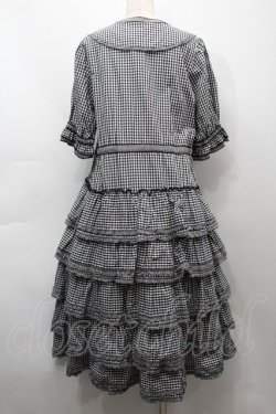 画像2: alcali / コットンギンガム前開きワンピース  黒x白 S-25-09-17-047-LO-OP-AS-ZS