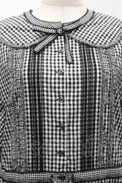 画像3: alcali / コットンギンガム前開きワンピース  黒x白 S-25-09-17-047-LO-OP-AS-ZS