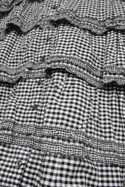 画像4: alcali / コットンギンガム前開きワンピース  黒x白 S-25-09-17-047-LO-OP-AS-ZS