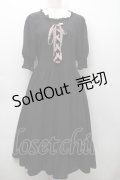 m petit by misako / AMレースアップワンピース  黒 S-25-09-17-050-LO-OP-HR-ZS