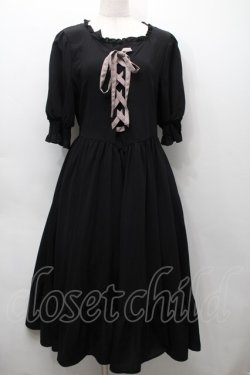 画像1: m petit by misako / AMレースアップワンピース  黒 S-25-09-17-050-LO-OP-HR-ZS
