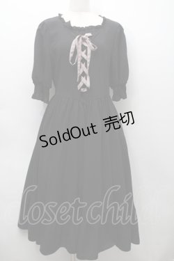 画像1: m petit by misako / AMレースアップワンピース  黒 S-25-09-17-050-LO-OP-HR-ZS