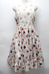 Melody BasKet / 花咲く無花果ジャンパースカート  アイボリー S-25-09-17-055-LO-OP-AS-ZS