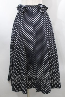 画像1: INGEBORG / 水玉リボン&ドットスカート  黒X白 S-25-09-17-062-LO-SK-SA-ZT366