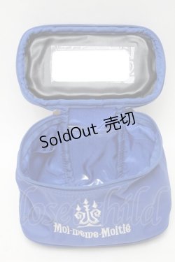 画像4: Moi-meme-Moitie / ロゴ刺繍バニティ  青 S-25-09-17-001-MO-AC-HR-ZS