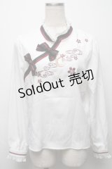 Amavel / 和風刺繍プルオーバーブラウス  白 S-25-09-17-019-CA-BL-HR-ZS