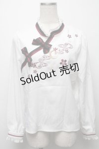 Amavel / 和風刺繍プルオーバーブラウス  白 S-25-09-17-019-CA-BL-HR-ZS