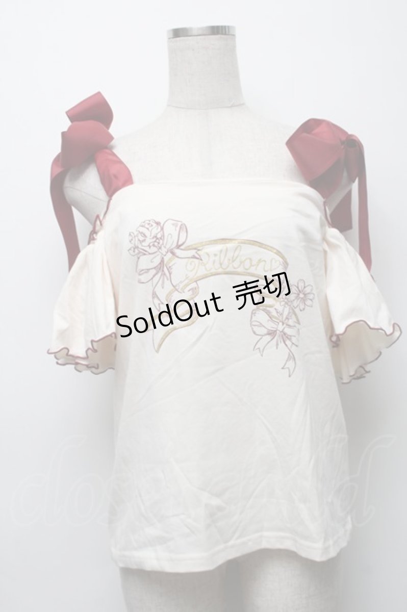 画像1: 【SALE】LIZ LISA / プリントオフショルトップス  キナリｘボルドー S-25-09-17-022-LO-TO-HR-ZT365 (1)