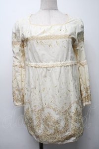 PINK HOUSE / 鈴蘭プリントブラウス  アイボリー S-25-09-17-024-LO-BL-SA-ZT056