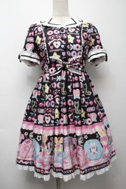 画像1: Angelic Pretty / Toy's Donut Dinerワンピース  クロ S-25-09-17-026-AP-OP-SZ-ZS