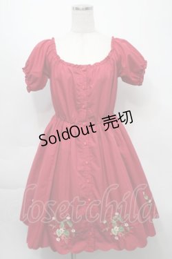 画像1: Ank Rouge / ストロベリー刺繍ワンピース  赤 S-25-09-23-034-CA-OP-AS-ZS